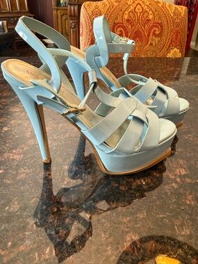 Light Blue Platform Stiletto Sandals - Women